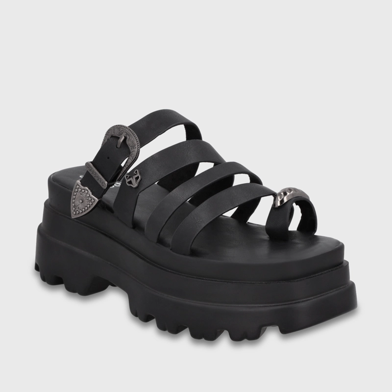 SANDALIA PLATAFORMA NEGRA MUJER 45732 - 2