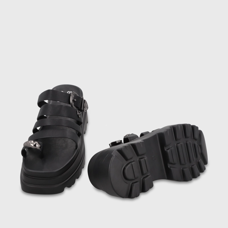 SANDALIA PLATAFORMA NEGRA MUJER 45732 - 7