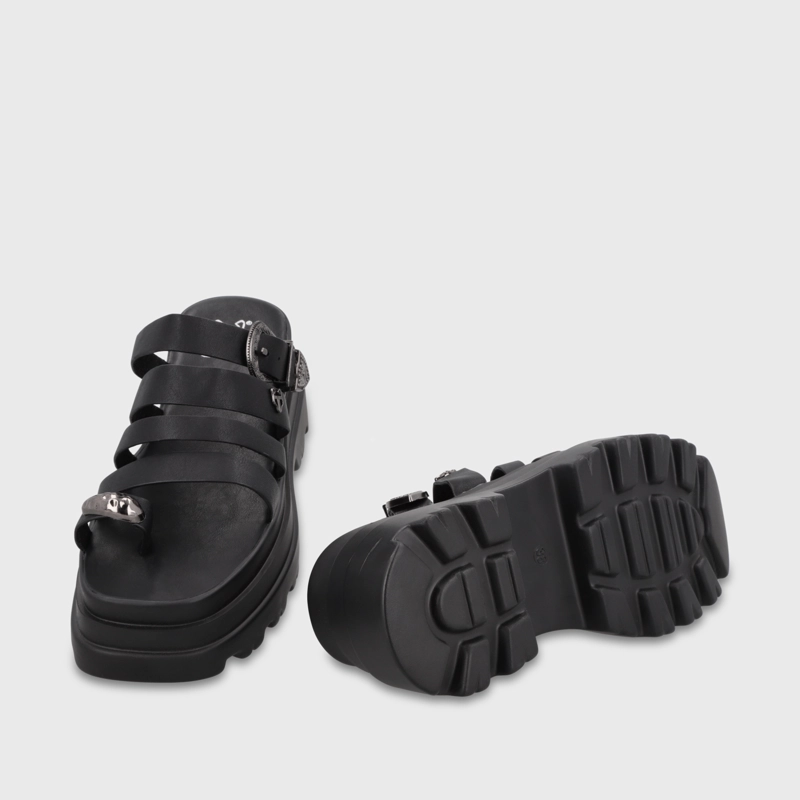 SANDALIA PLATAFORMA NEGRA MUJER 45732 - 7