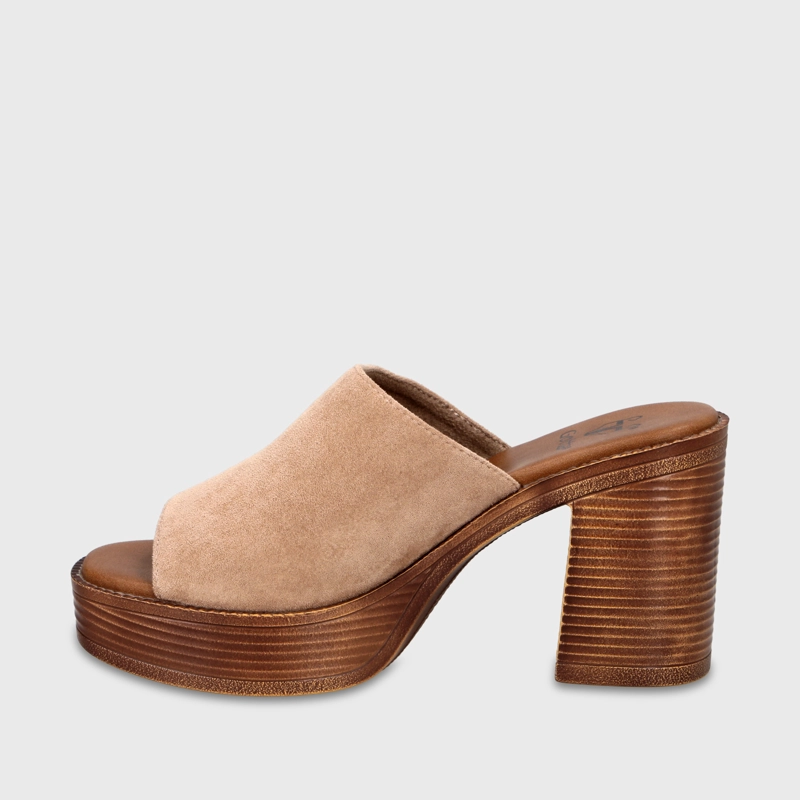 SANDALIA TACO BEIGE MUJER 65920 - 4