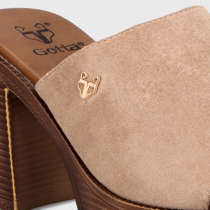 SANDALIA TACO BEIGE MUJER 65920 - 6