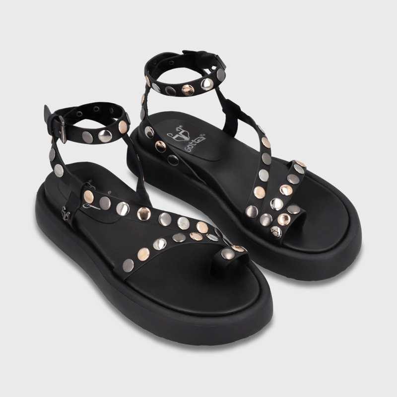 SANDALIA PLATAFORMA NEGRA MUJER 55953 - 3