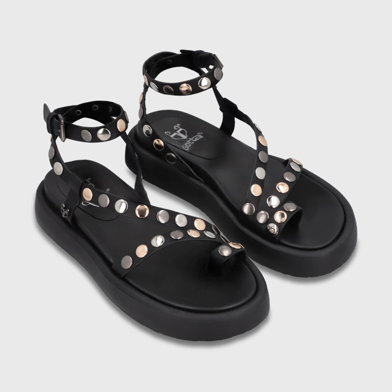 SANDALIA PLATAFORMA NEGRA MUJER 55953 - 3