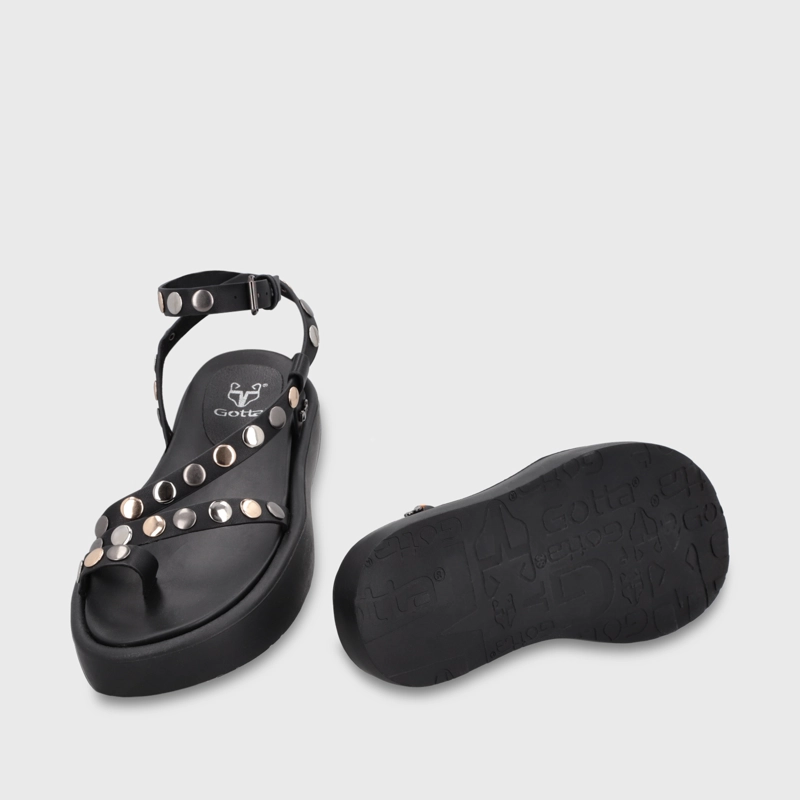 SANDALIA PLATAFORMA NEGRA MUJER 55953 - 7