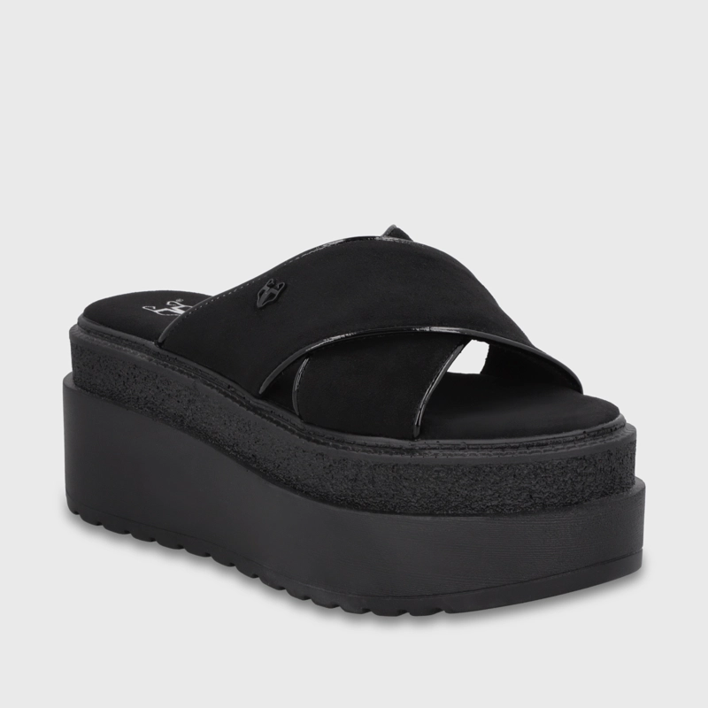 SANDALIA PLATAFORMA NEGRA MUJER 65930 - 2