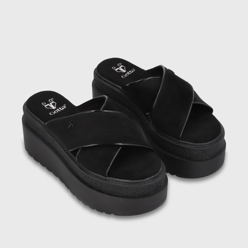 SANDALIA PLATAFORMA NEGRA MUJER 65930 - 3