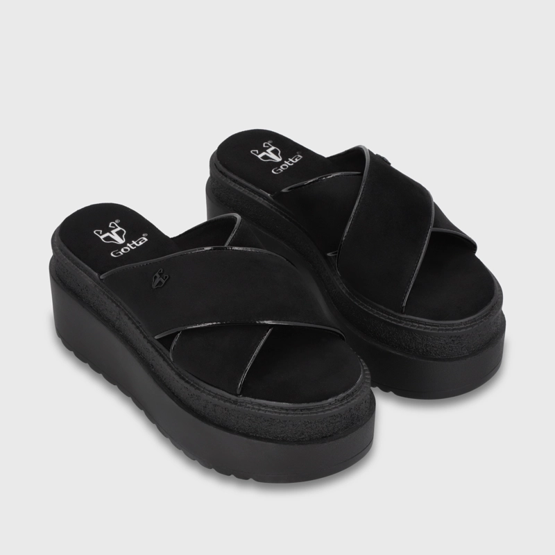 SANDALIA PLATAFORMA NEGRA MUJER 65930 - 3