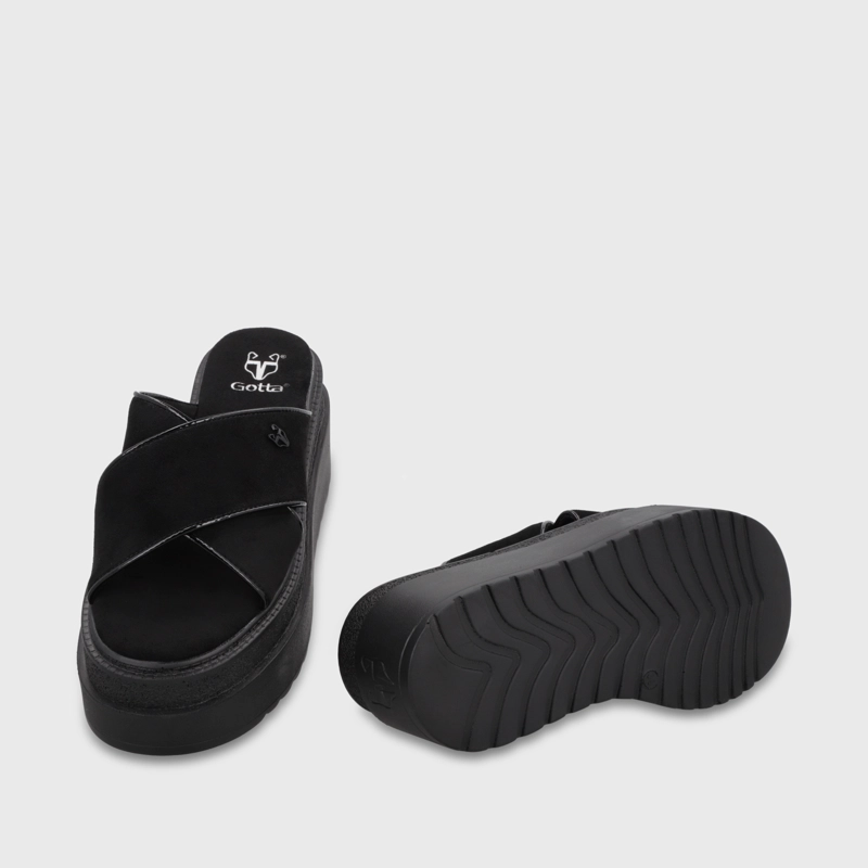 SANDALIA PLATAFORMA NEGRA MUJER 65930 - 7