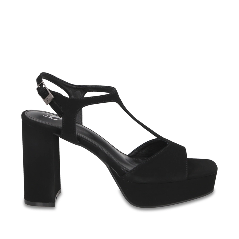 SANDALIA TACO NEGRA MUJER 65910 - 1
