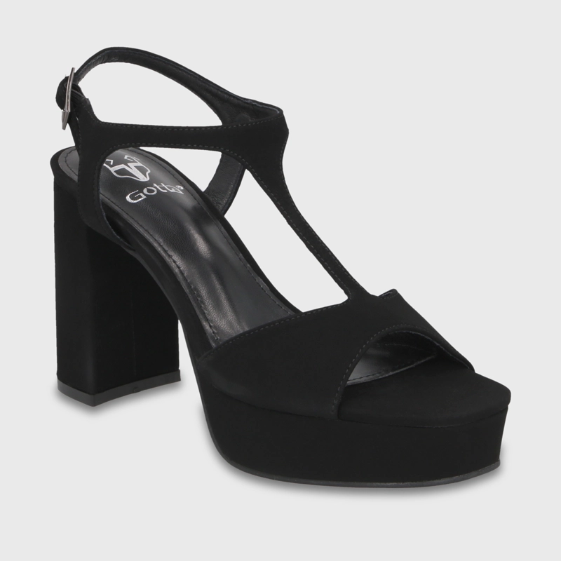 SANDALIA TACO NEGRA MUJER 65910 - 2