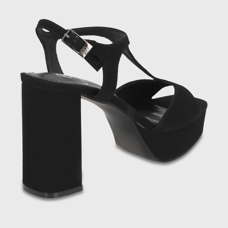 SANDALIA TACO NEGRA MUJER 65910 - 5