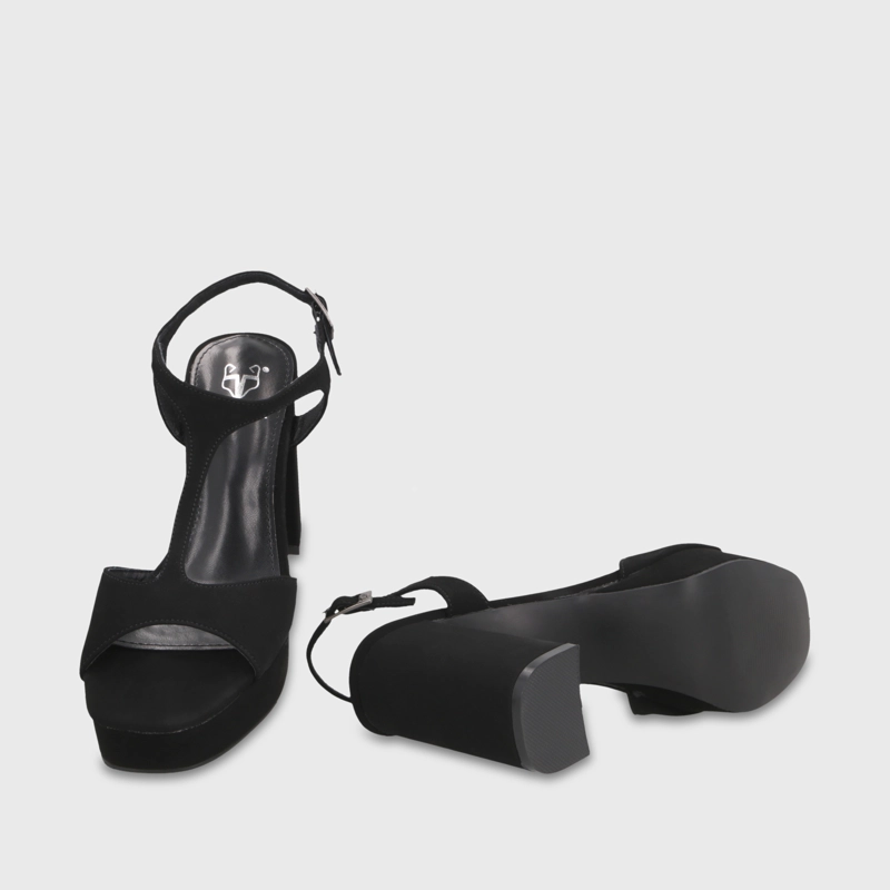 SANDALIA TACO NEGRA MUJER 65910 - 7