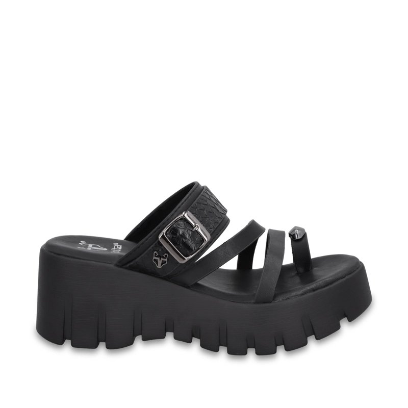 SANDALIA PLATAFORMA NEGRA MUJER 65941 - 1