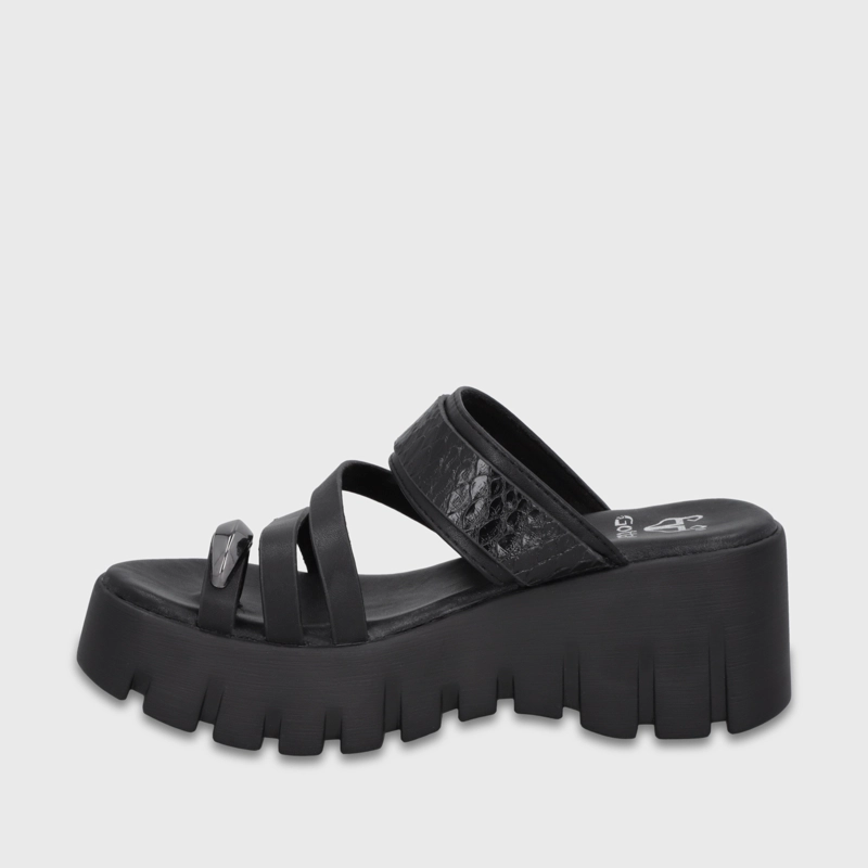 SANDALIA PLATAFORMA NEGRA MUJER 65941 - 4