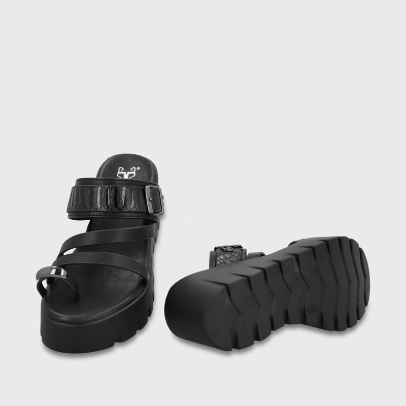 SANDALIA PLATAFORMA NEGRA MUJER 65941 - 7