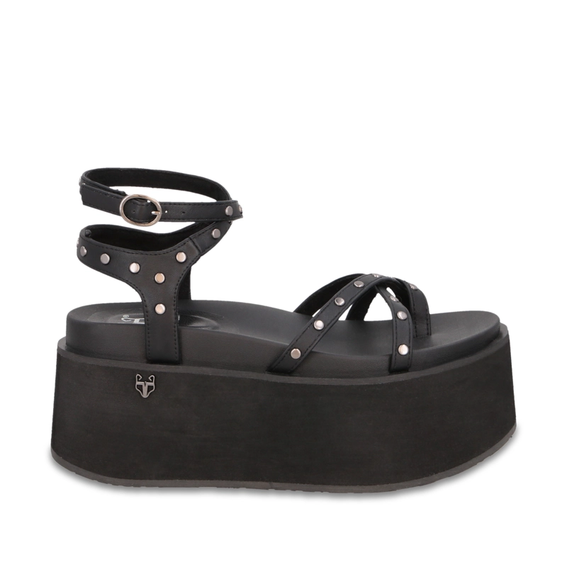 SANDALIA PLATAFORMA NEGRA MUJER 35188 - 1