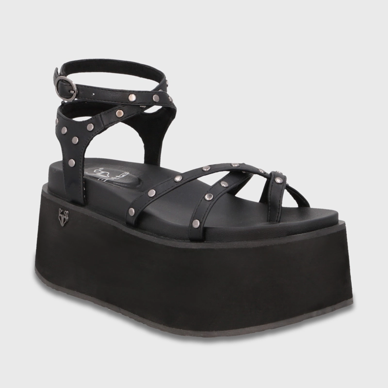 SANDALIA PLATAFORMA NEGRA MUJER 35188 - 2
