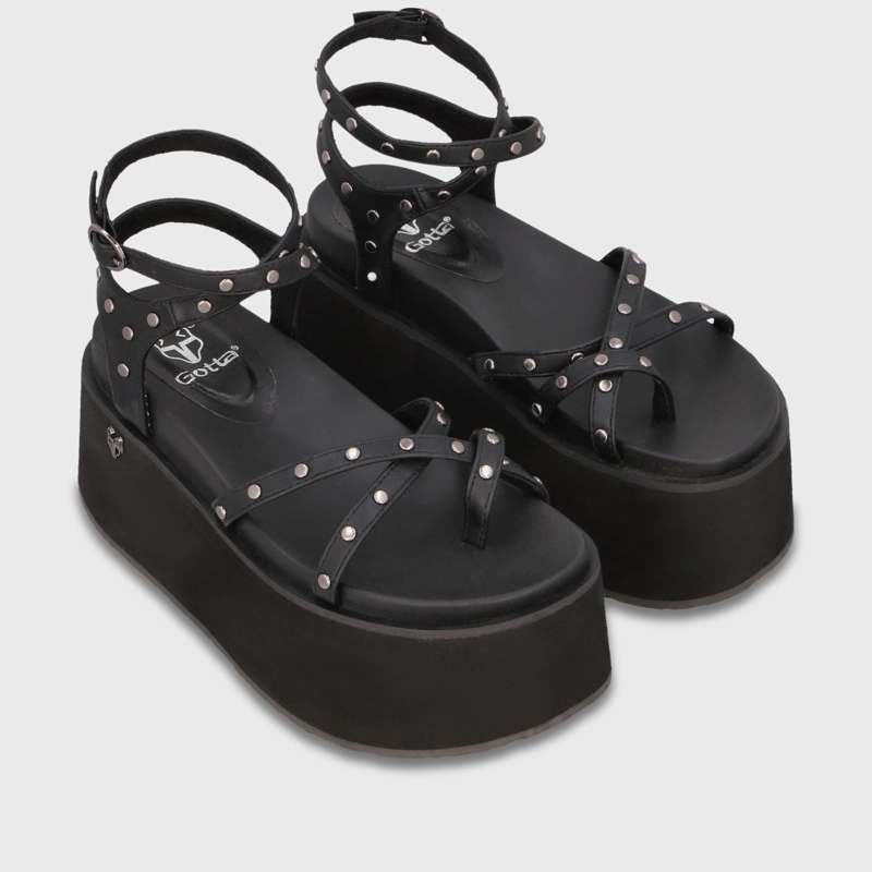 SANDALIA PLATAFORMA NEGRA MUJER 35188 - 3