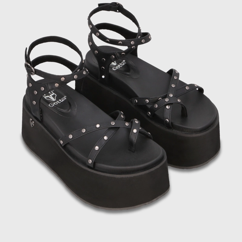SANDALIA PLATAFORMA NEGRA MUJER 35188 - 3