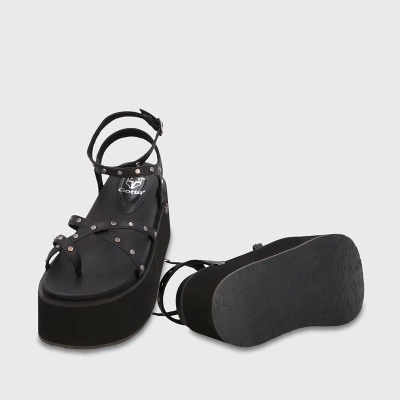 SANDALIA PLATAFORMA NEGRA MUJER 35188 - 7