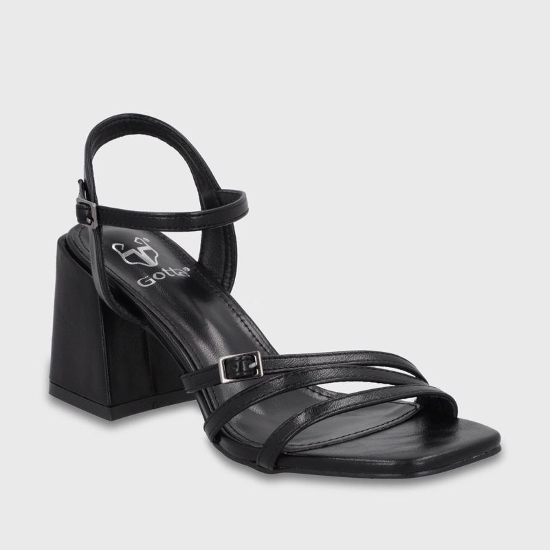 SANDALIA TACO NEGRA MUJER 35134 - 2