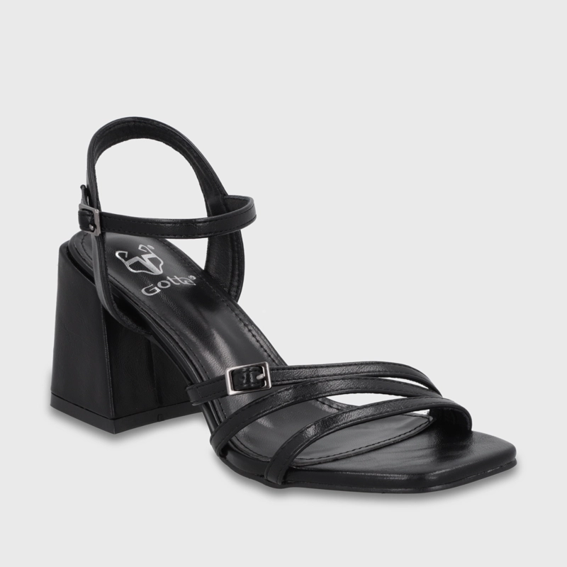 SANDALIA TACO NEGRA MUJER 35134 - 2