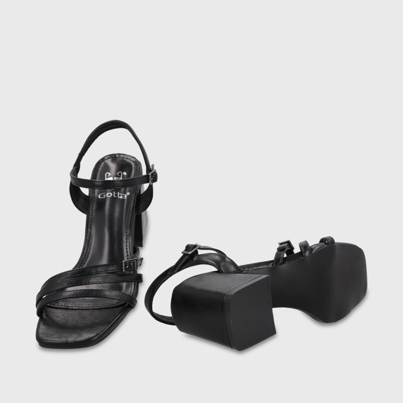 SANDALIA TACO NEGRA MUJER 35134 - 7