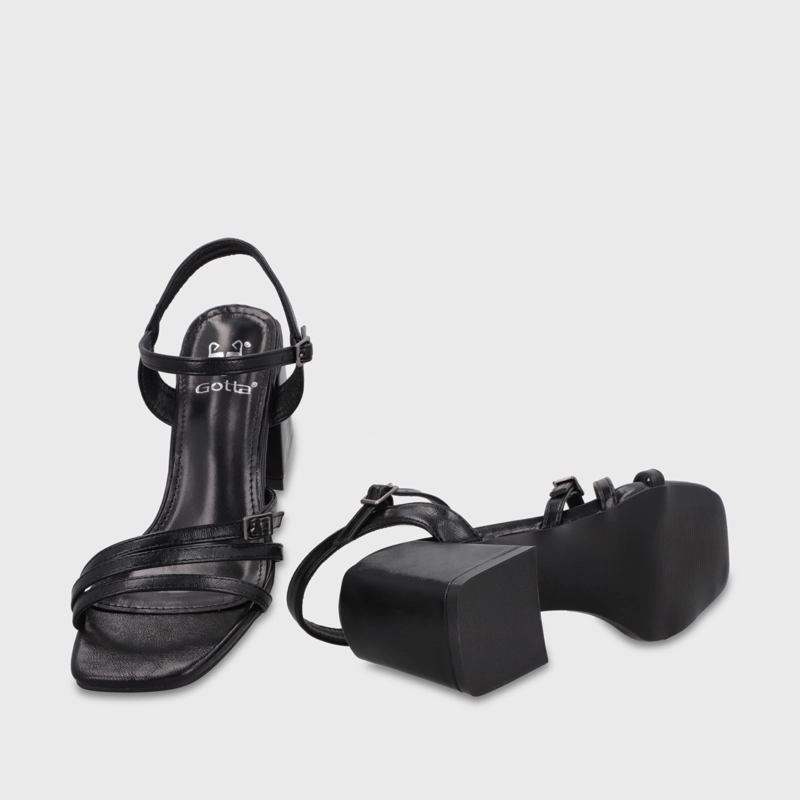 SANDALIA TACO NEGRA MUJER 35134 - 7