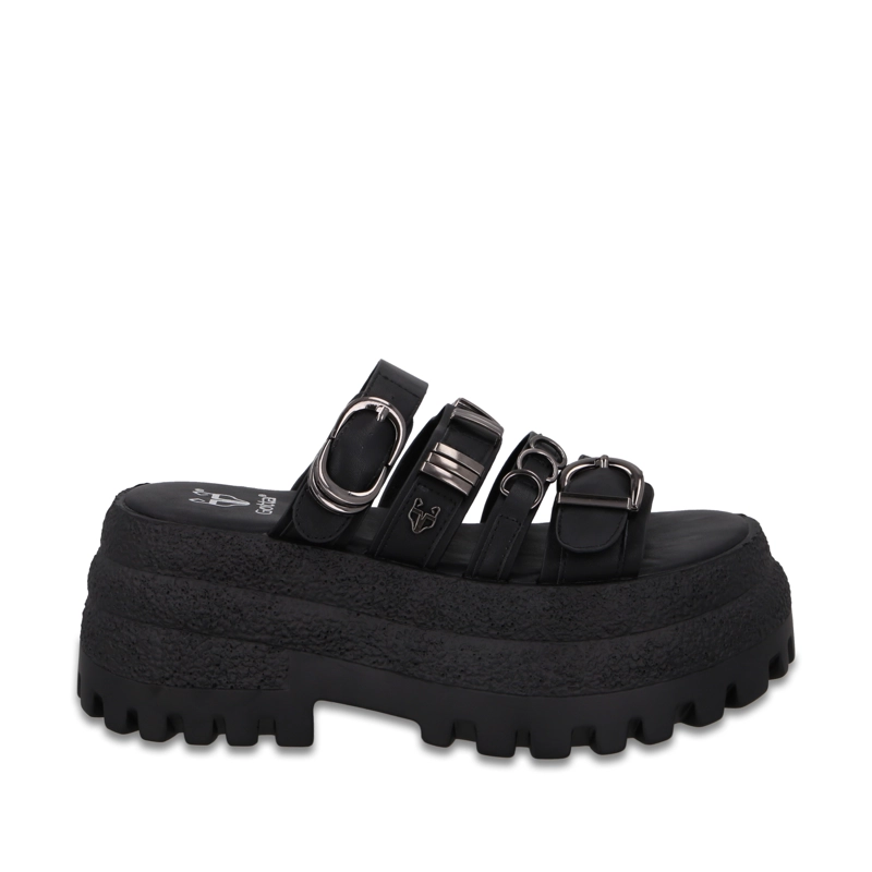 SANDALIA PLATAFORMA NEGRA MUJER 55294 - 1