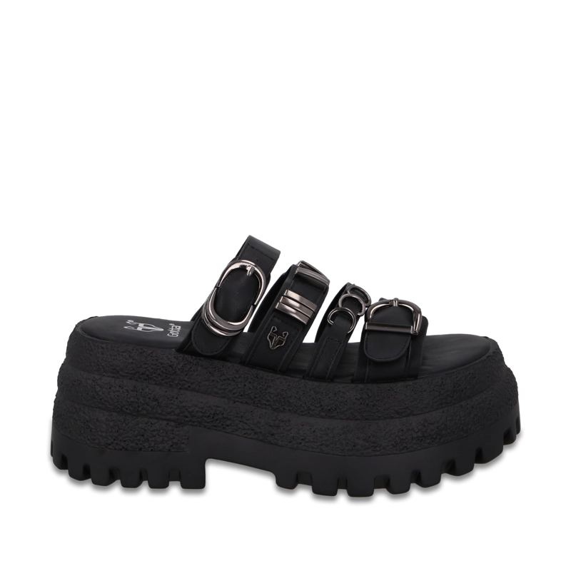 SANDALIA PLATAFORMA NEGRA MUJER 55294 - 1