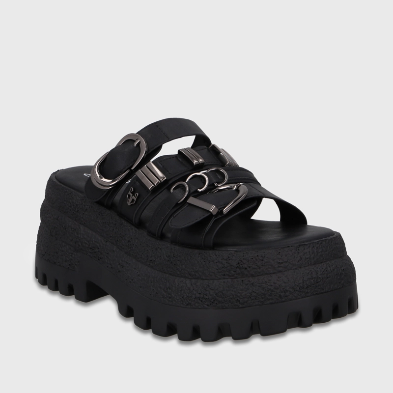 SANDALIA PLATAFORMA NEGRA MUJER 55294 - 2