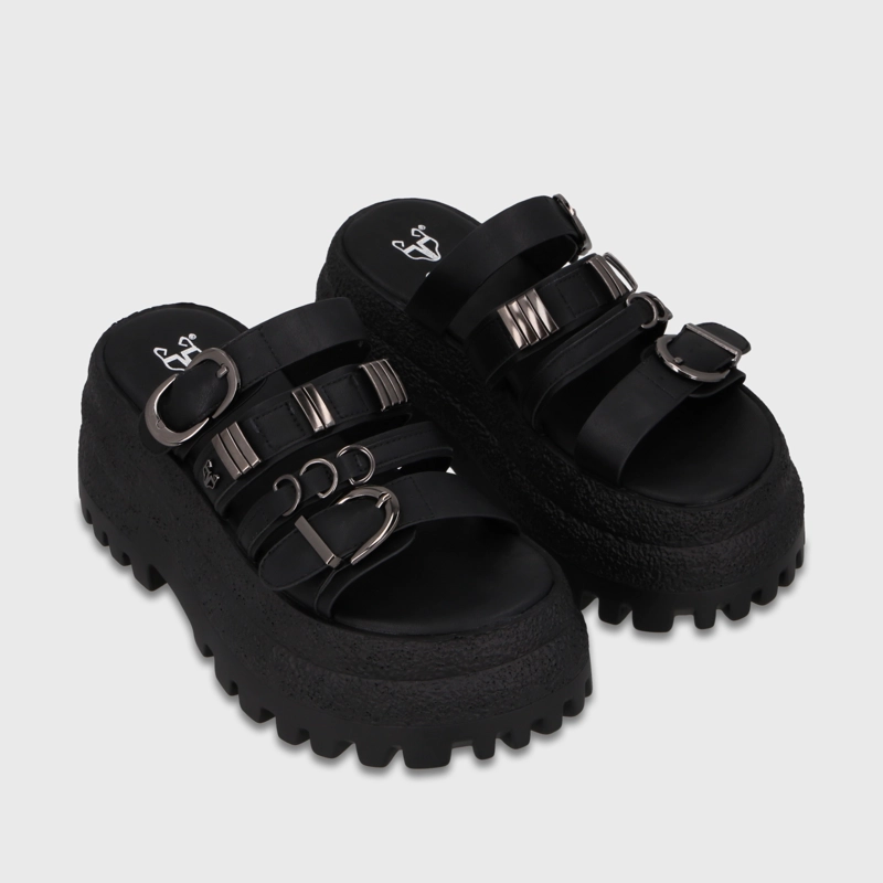 SANDALIA PLATAFORMA NEGRA MUJER 55294 - 3