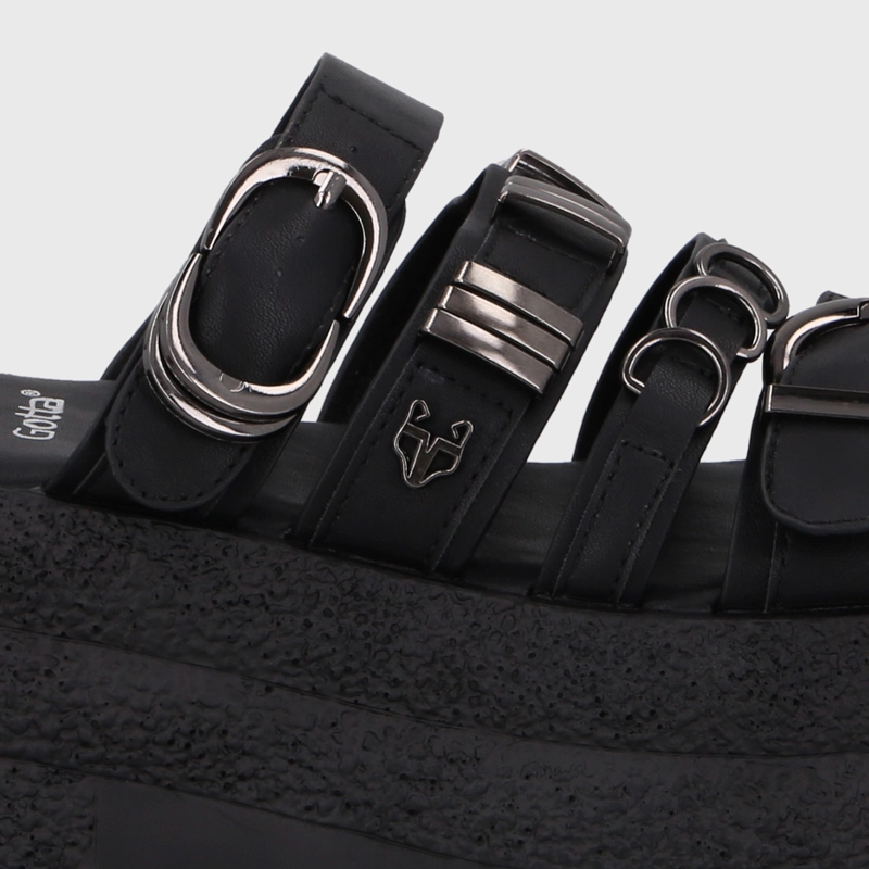 SANDALIA PLATAFORMA NEGRA MUJER 55294 - 6