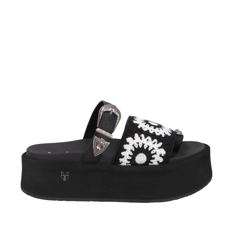 SANDALIA PLATAFORMA NEGRA MUJER 55942 - 1