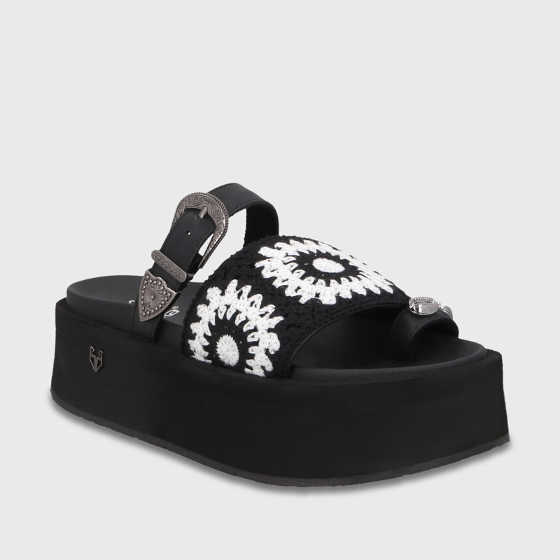 SANDALIA PLATAFORMA NEGRA MUJER 55942 - 2