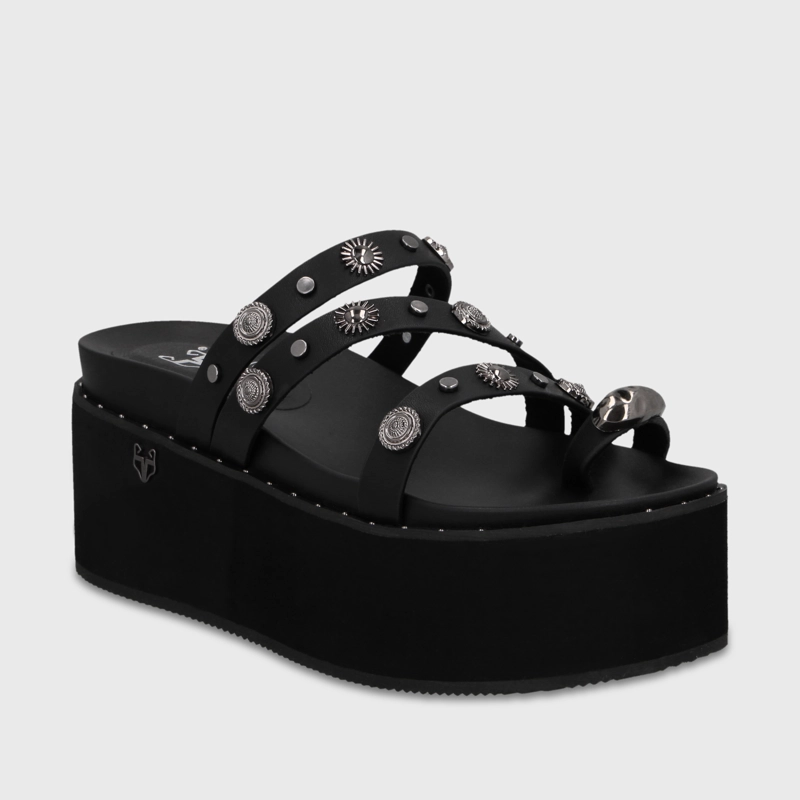 SANDALIA PLATAFORMA NEGRA MUJER 1566G - 2