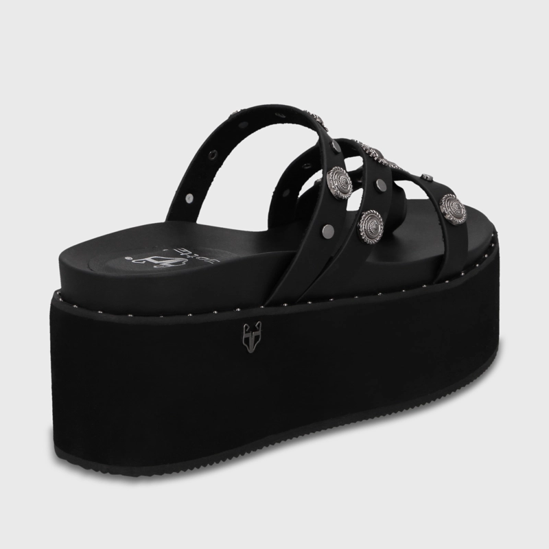 SANDALIA PLATAFORMA NEGRA MUJER 1566G - 5