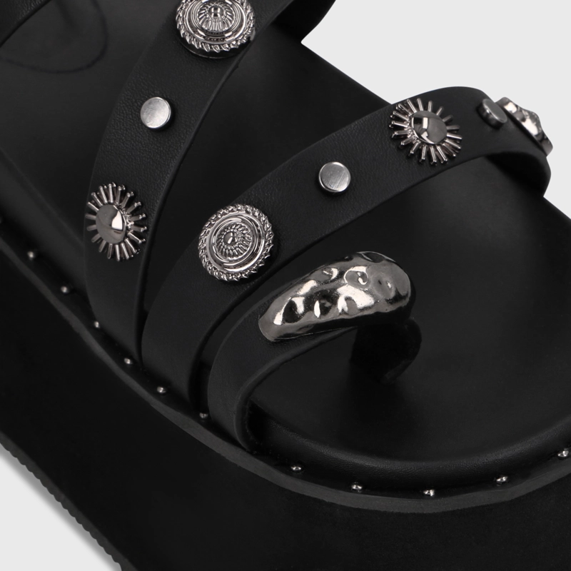 SANDALIA PLATAFORMA NEGRA MUJER 1566G - 6