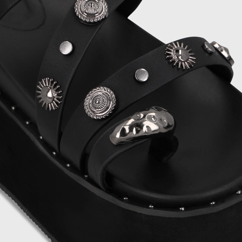 SANDALIA PLATAFORMA NEGRA MUJER 1566G - 6