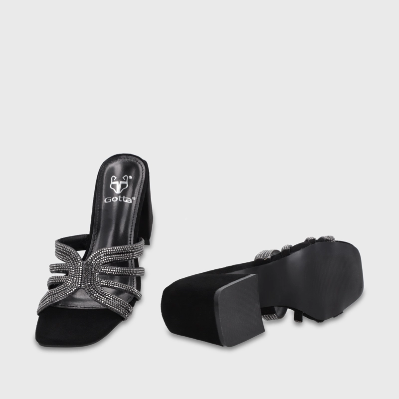 SANDALIA TACO NEGRA MUJER 35135 - 7