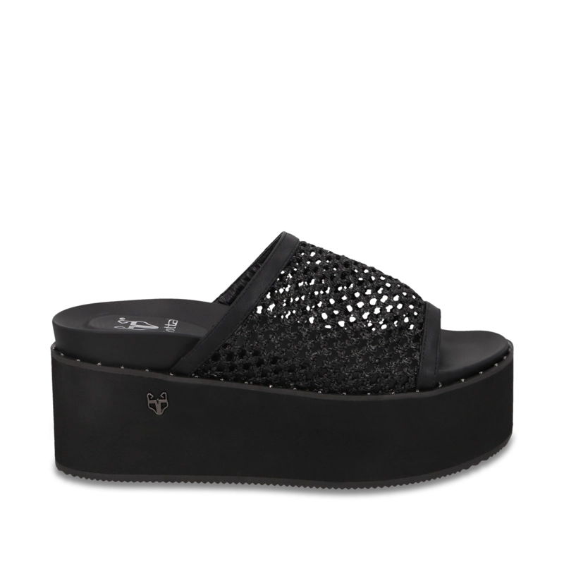 SANDALIA PLATAFORMA NEGRA MUJER 1566H - 1
