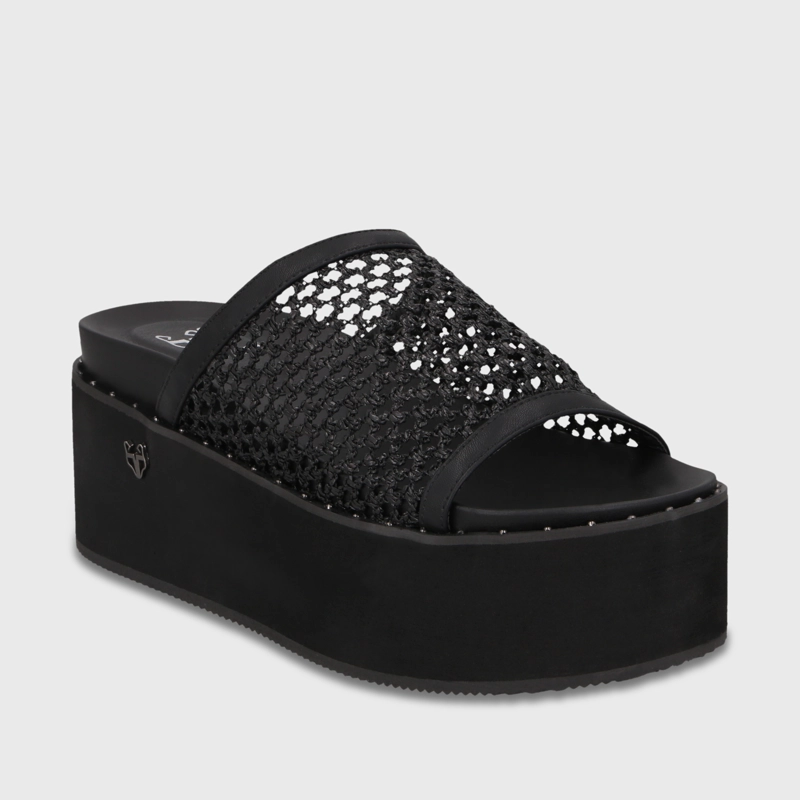 SANDALIA PLATAFORMA NEGRA MUJER 1566H - 2