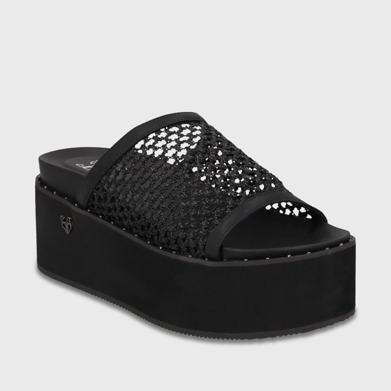 SANDALIA PLATAFORMA NEGRA MUJER 1566H - 2