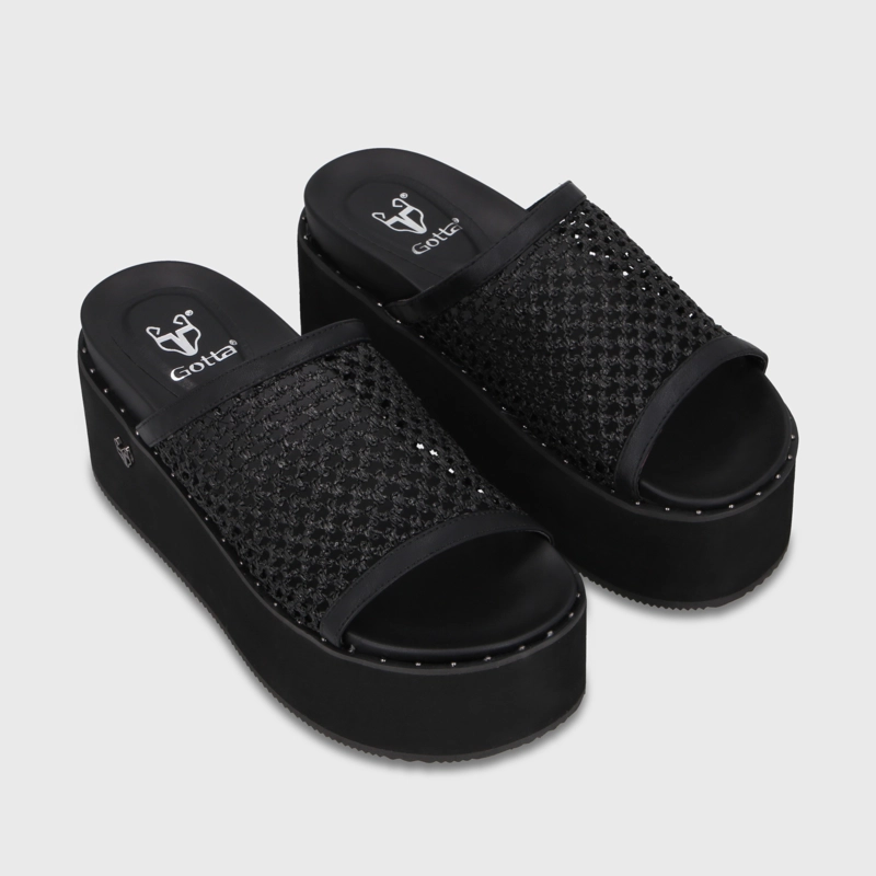 SANDALIA PLATAFORMA NEGRA MUJER 1566H - 3