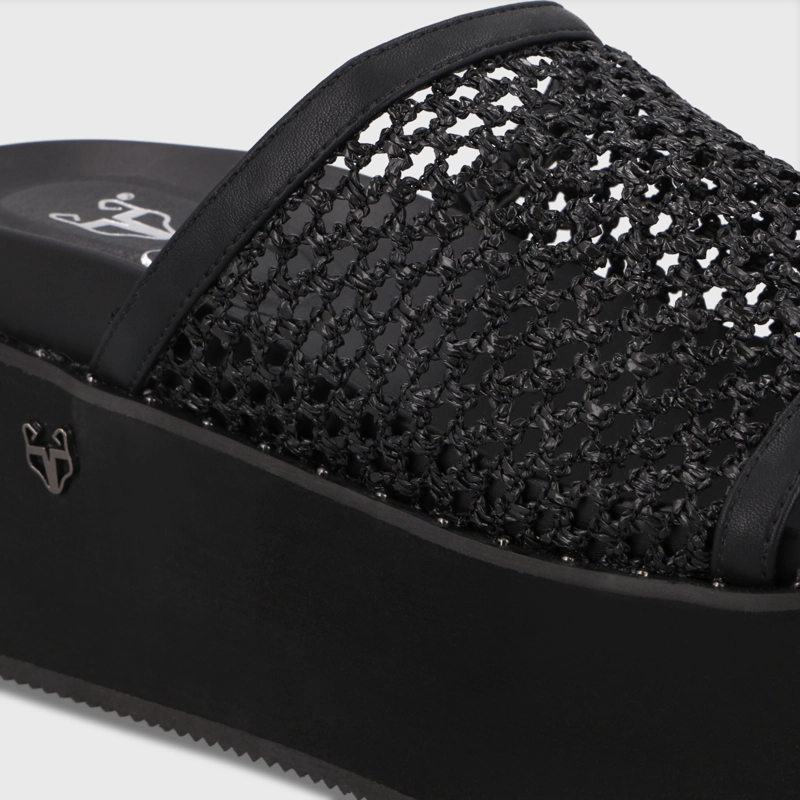 SANDALIA PLATAFORMA NEGRA MUJER 1566H - 6