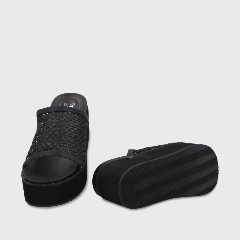 SANDALIA PLATAFORMA NEGRA MUJER 1566H - 7