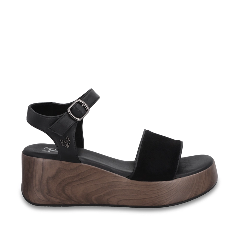 SANDALIA PLATAFORMA NEGRA MUJER 65820 - 1