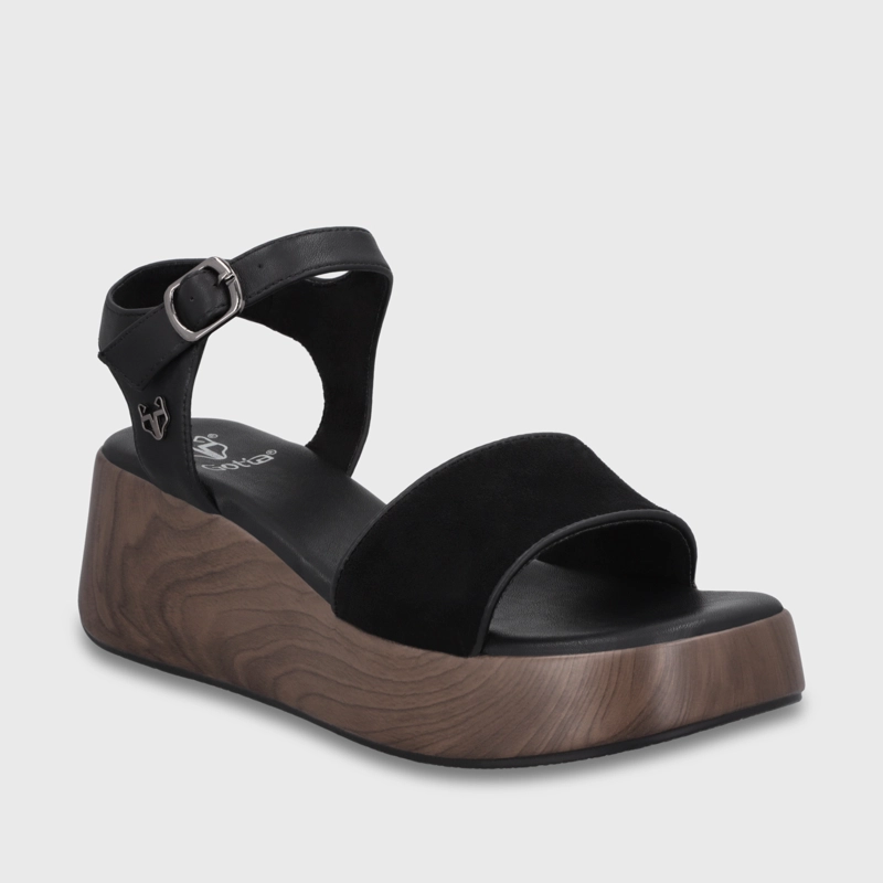 SANDALIA PLATAFORMA NEGRA MUJER 65820 - 2