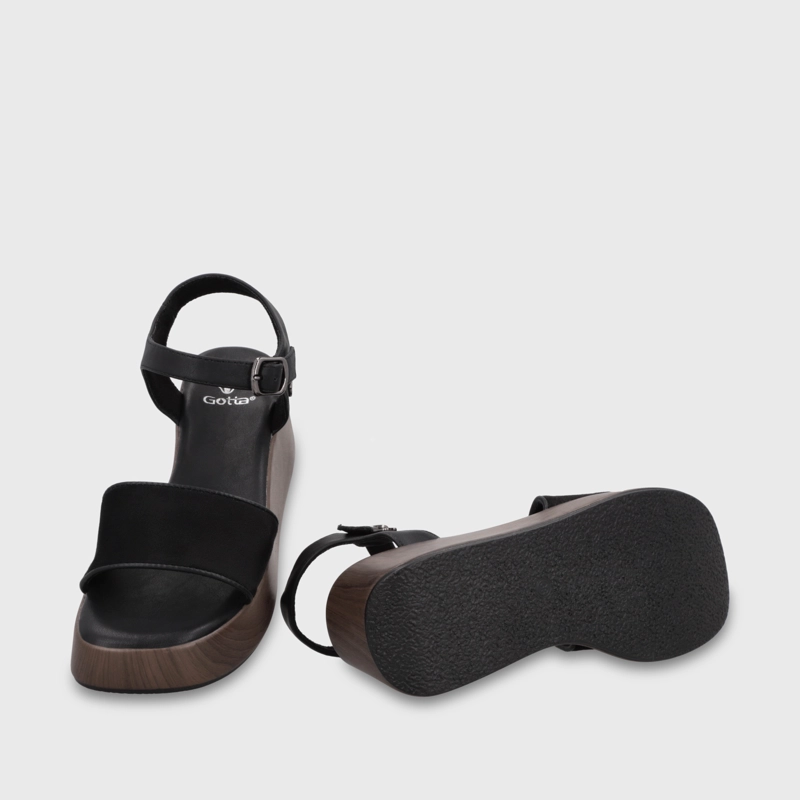 SANDALIA PLATAFORMA NEGRA MUJER 65820 - 7