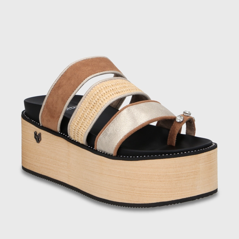 SANDALIA PLATAFORMA BEIGE MUJER 15662 - 2
